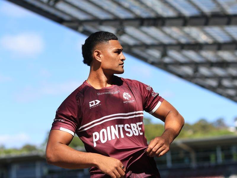 Manly's Haumole Olakau'atu says he's better prepared now to flex his muscles in the Origin arena. (Mark Evans/AAP PHOTOS)