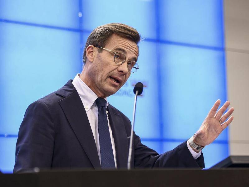 "Sweden will become a NATO member," Prime Minister Ulf Kristersson says. (AP PHOTO)