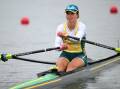 Australian rower Tara Rigney is looking to her emulate her hero, Olympic champ Kim Brennan. Photo: Iain McGregor/AAP PHOTOS